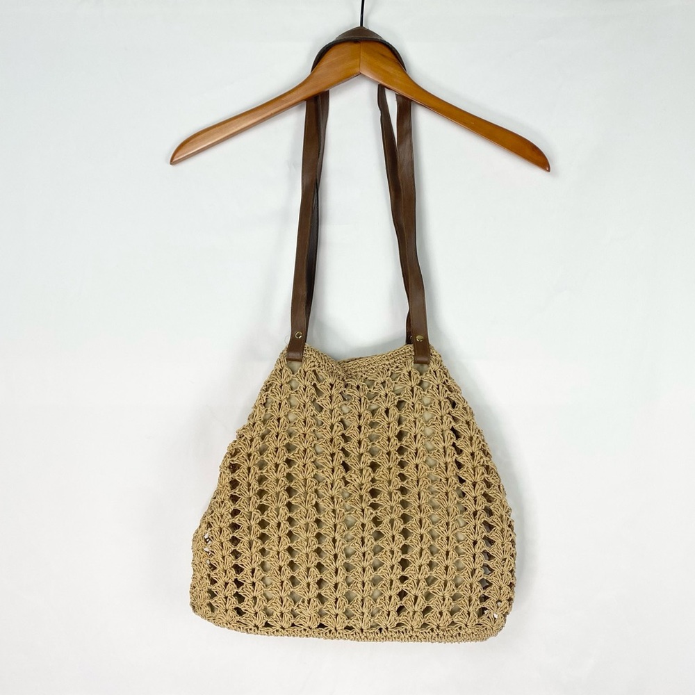 Vintage St. John Bay Paper Straw Beach Tote Bag‎ Shoulder Bag Boho Bohemian